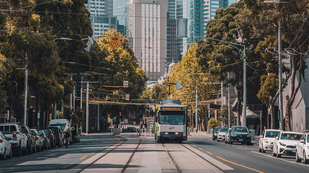 Gatubild från Melbourne i Victoria, Australien